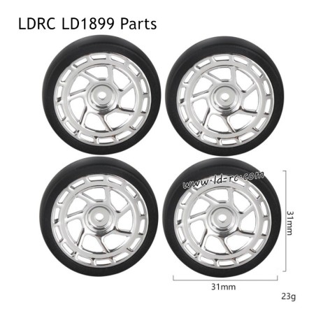 LDRC LD1899 2.4G RC Car Parts Model C Drift Tires Silver