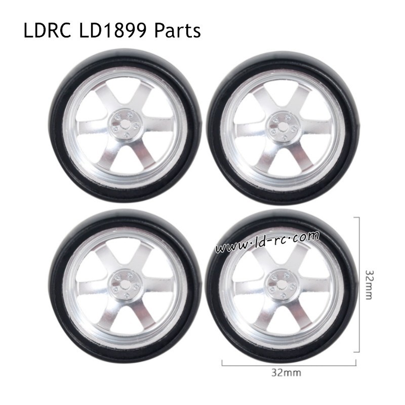 Drift Tires with Metal Hub Upgrade Parts for LDRC LD1899 RC Truck RC Truck