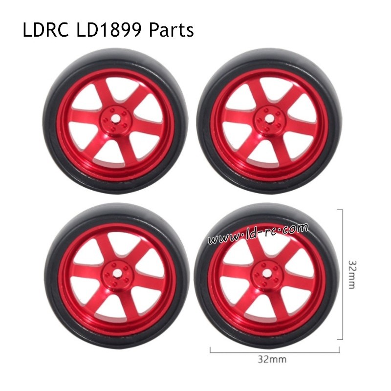 Drift Tires with Metal Hub Upgrade Parts for LDRC LD1899 RC Truck RC Truck