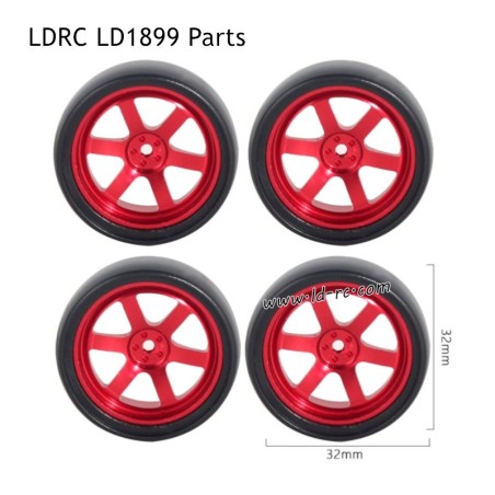 Drift Tires with Metal Hub Upgrade Parts for LDRC LD1899 RC Truck RC Truck
