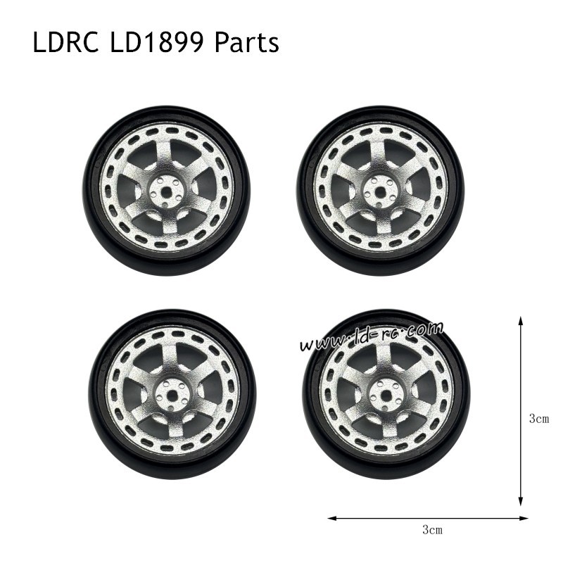 Tires with Metal Hub Upgrade Parts for LDRC LD1899 RC Truck