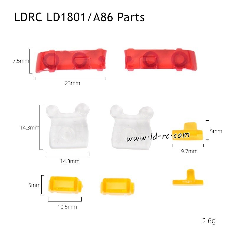 LDRC LD1801/A86 RC Car Parts Full Vehicle Light Lenses