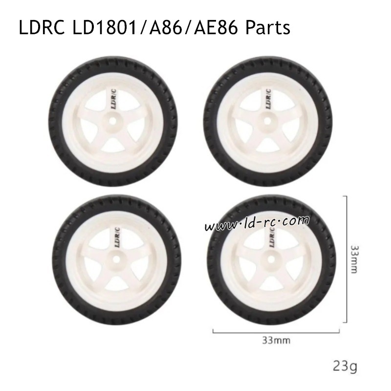 LDRC LD1801 RC Drift Car Parts White Drift Tires