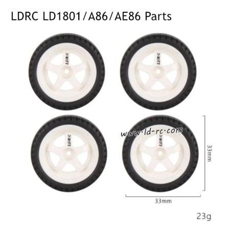 LDRC LD1801 RC Drift Car Parts White Drift Tires