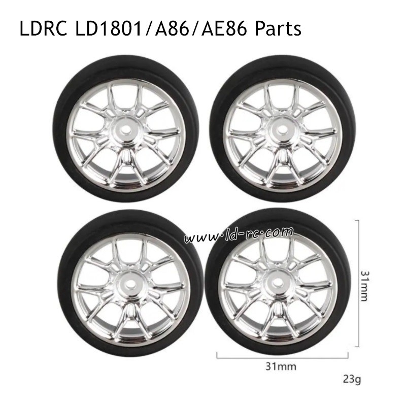 LDRC LD1801 RC Drift Car Parts Drift Tires Silver