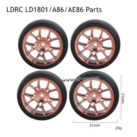LDRC LD1801 RC Drift Car Parts Drift Tires Champagne Gold