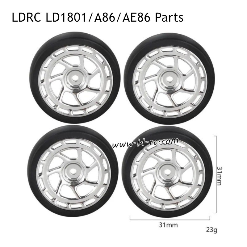 LDRC LD1801 RC Drift Car Parts Drift Tires Silver