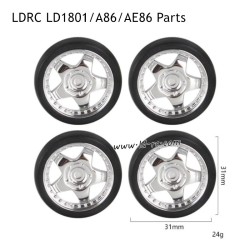 LDRC LD1801 RC Car Parts Wheel with Plastic Hub Silver