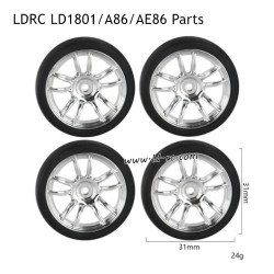 LDRC LD1801 RC Drift Car Parts Wheel with Plastic Hub Silver