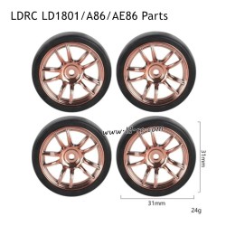 LDRC LD1801 RC Drift Car Parts Wheel with Plastic Hub Champagne Gold