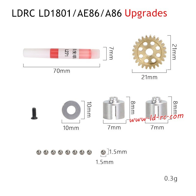 Upgrade Parts Metal Differentials for LDRC LD1801 High Speed RC Drift Car