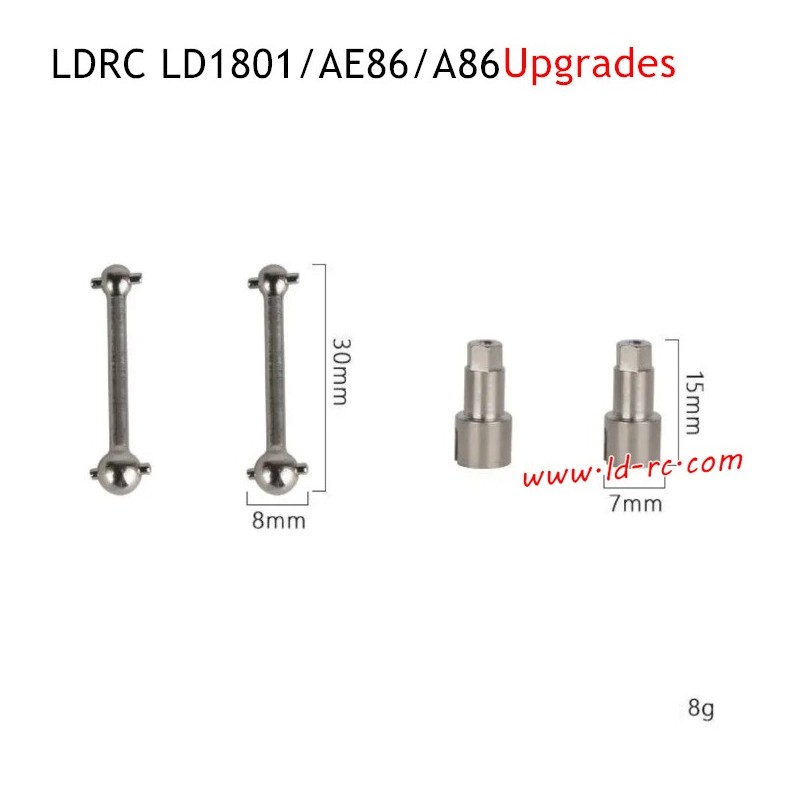 Metal Drive Shafts Upgrade Parts for LDRC LD1801 RC Drift Car