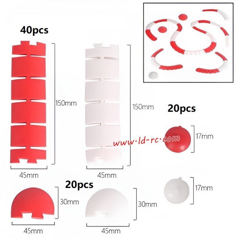 Soft Rubber Shoulder Speed Bumps Upgrade Parts for LDRC LD1801 RC Drift Car