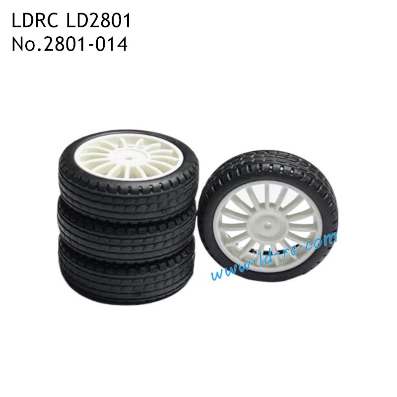 LDRC LD2801 RC Car Parts White Racing Tires 2801-014 LDRC LD2801 RC Car Parts White Racing Tires 2801-014