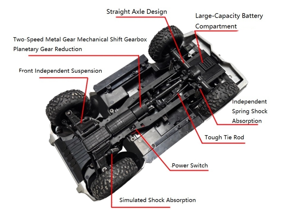 LDRC LD1297 RC Car Rear Parts Overview